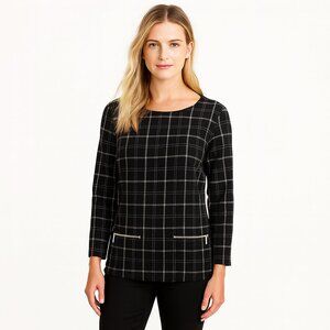Isaac Mizrahi New York Tartan Top Sz M